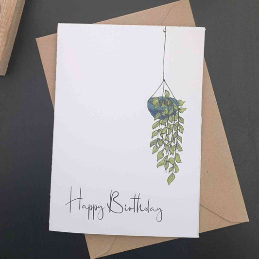 SWINGING SHRUBS: Flourishing Foliage 'Happy Birthday' card