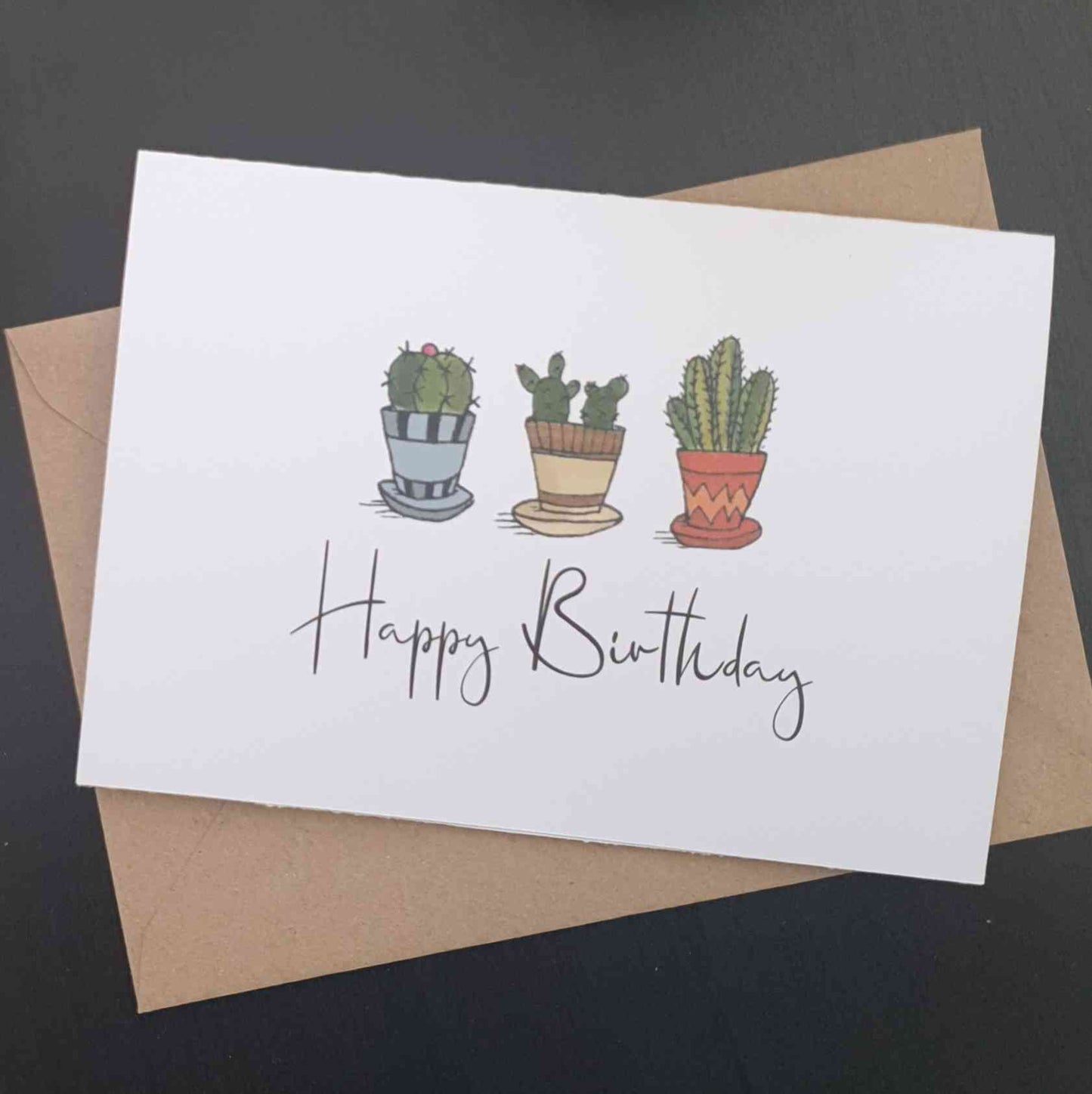 PRICKLY POTS: Triple design 'Happy Birthday" card
