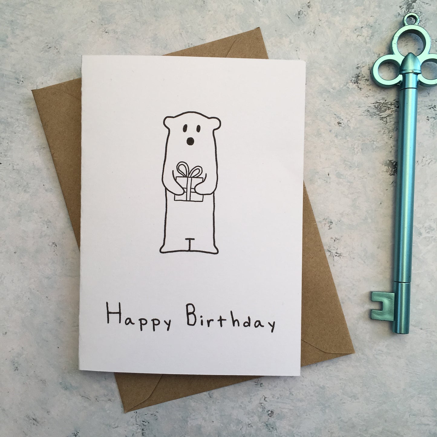 Polar Bear Present Birthday Card