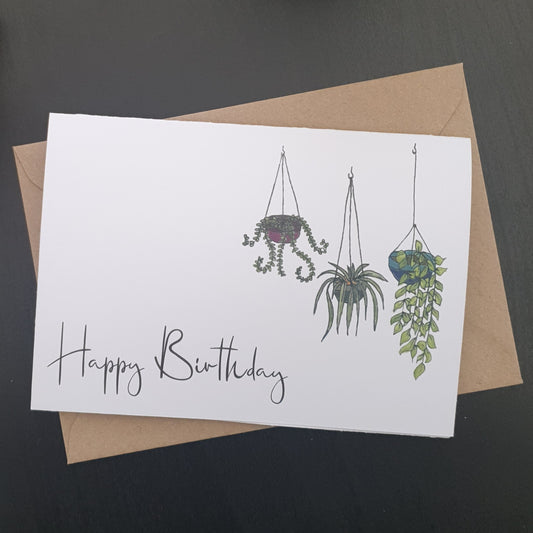 Triple Plant Happy Birthday Card