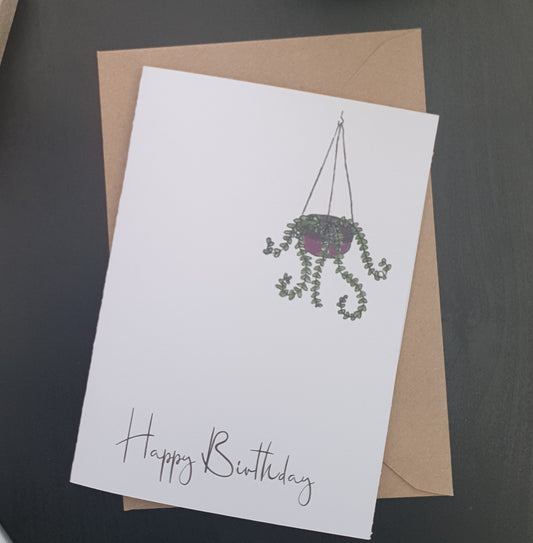 SWINGING SHRUBS: Dangling Delights 'Happy Birthday' card
